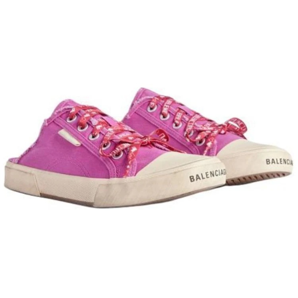 Balenciaga Paris Canvas Mule Sneakers | Pink | EU 39 | Full Set - Picture 2 of 15